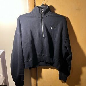 Nike Black cropped Quarter-Zip Sweatshirt